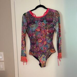 Baru Swimwear Vibrant Floral Long Sleeve Bodysuit